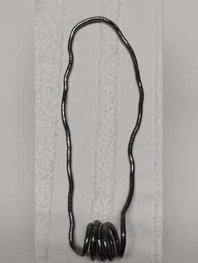 Flexible Silvertone Coil Necklace